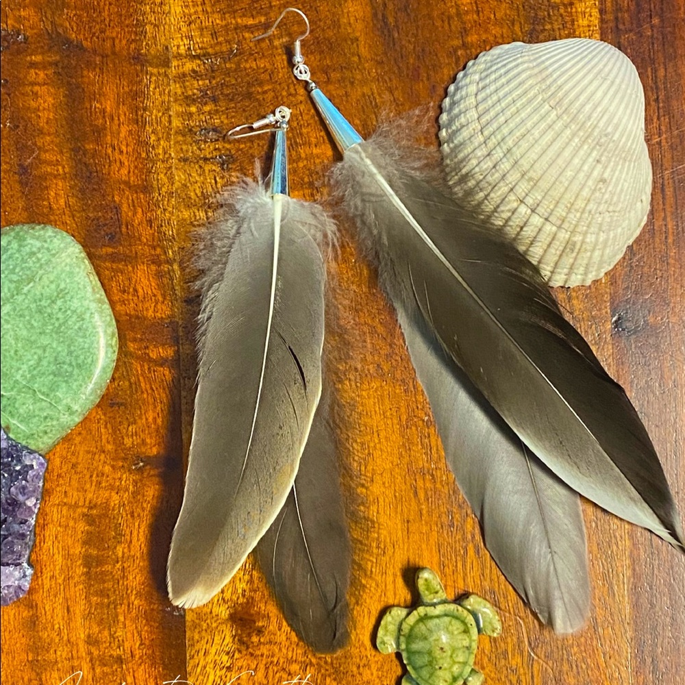 Natural Feather Earrings